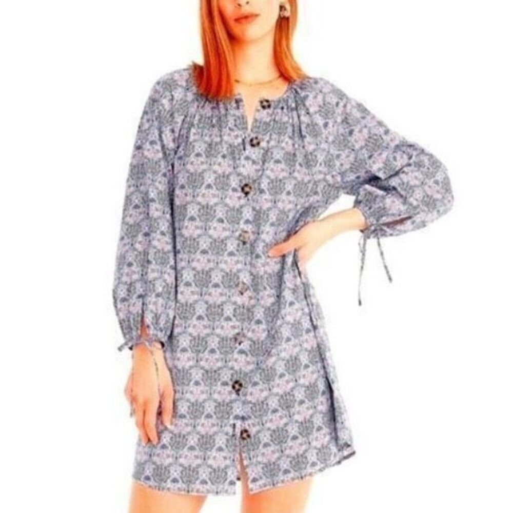 J Crew Liberty Club Nouveau NWT Cotton Purple Floral M